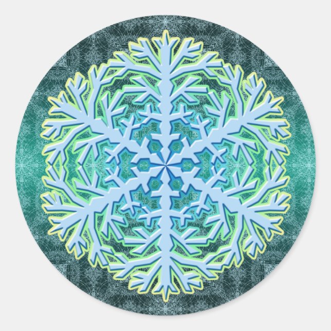 Rond Sticker en cristal de glace Aqua Delicate (Devant)
