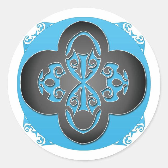 Rond Sticker en croix noire - Customisé (Devant)