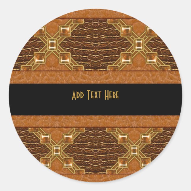 Rond Sticker en cuir d'or noir (Devant)