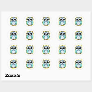 Rond Sticker en dessin de chouette de bébé mignonne