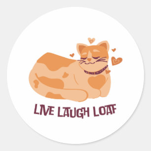Rond Sticker en direct Rire Loaf Cat
