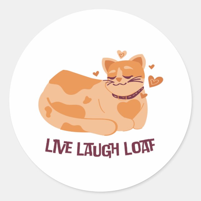 Rond Sticker en direct Rire Loaf Cat (Devant)