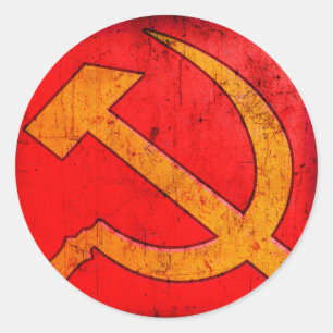 Rond Sticker en faucille et marteau de l'URSS communist