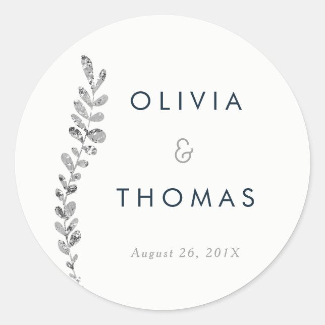 Rond Sticker en feuille d'argent modifiable en couleur, (Devant)