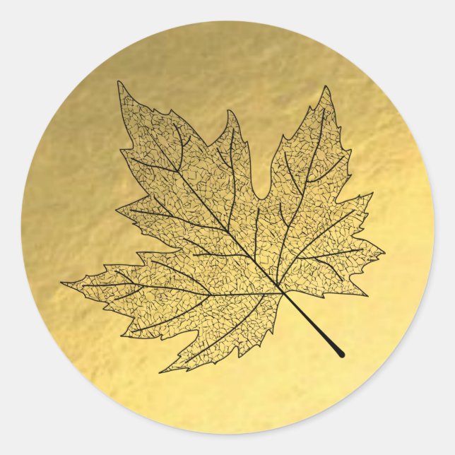Rond Sticker en feuille d'érable noire Arrière - plan G (Devant)