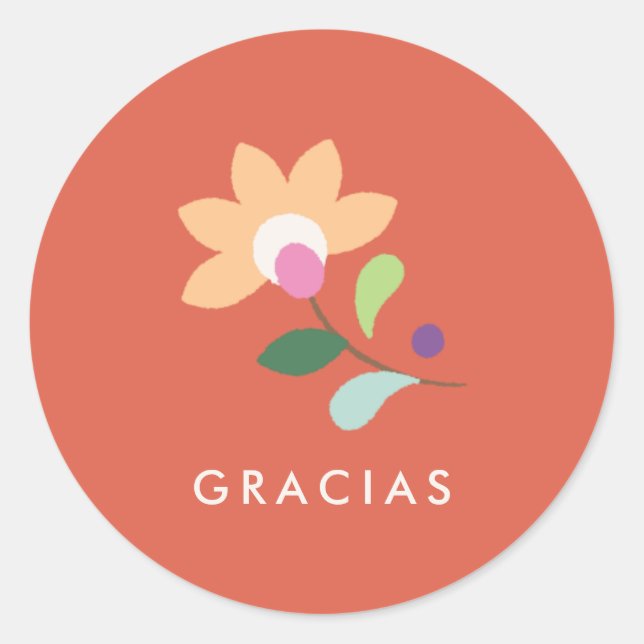 Rond Sticker en fleurs botaniques Cinco de Mayo - Tomat (Devant)