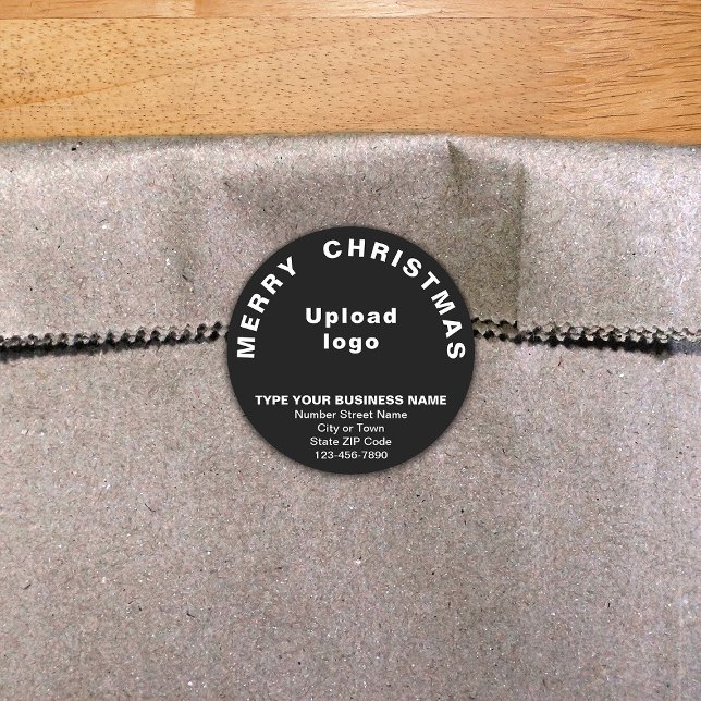 Rond Sticker en forme ronde Noir Noël (Créateur téléchargé)