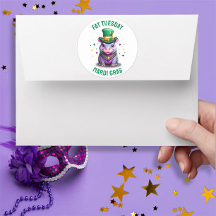Rond Sticker en gros Mardi Gras Mardi Hippo
