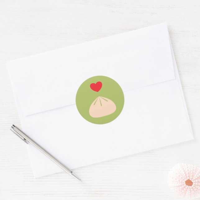 Rond Sticker en maquette d'amour (Enveloppe)