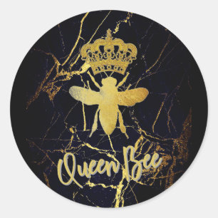 Rond Sticker en marbre noir QUEEN BEE