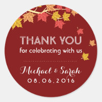 Sticker en Merci d'automne Feuille d'érable rouge 