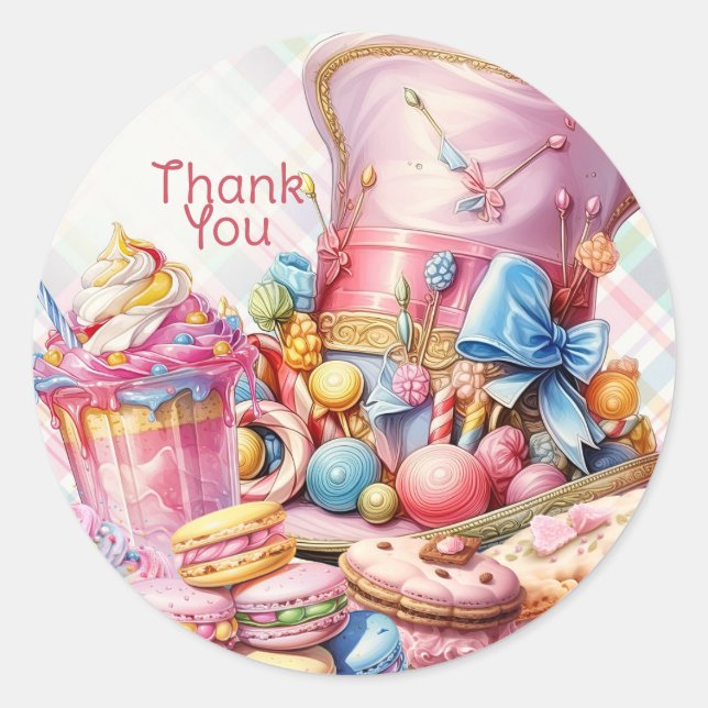 Rond Sticker en Merci de Candy Land (Devant)