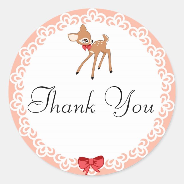 Rond Sticker en Merci de Little Deer (Devant)
