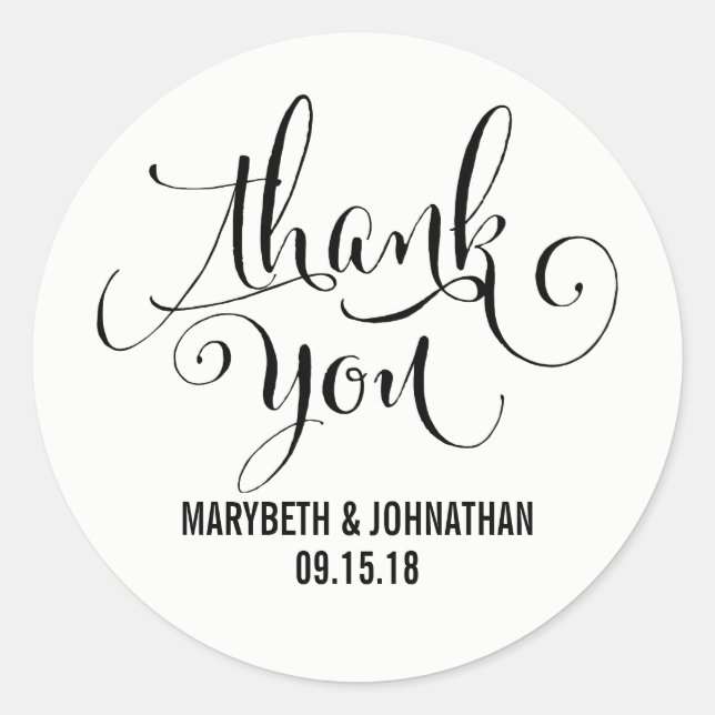 Rond Sticker en Merci de Mariage moderne We Do (Devant)