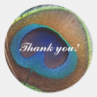 Rond Sticker en Merci de paon