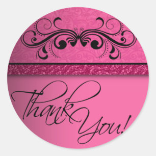 Rond Sticker en Merci de papillon Damask