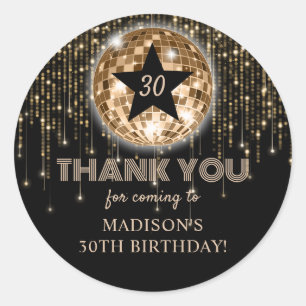 Rond Sticker en Merci d'or noir 30e anniversaire