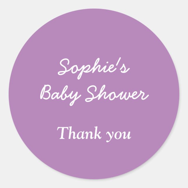 Rond Sticker en Merci doux baby shower (Devant)