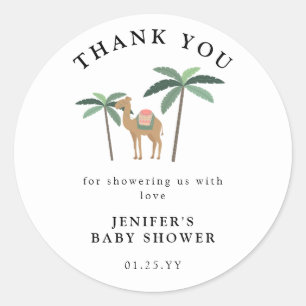 Rond Sticker en Merci Dreamt Desert Cute Camel