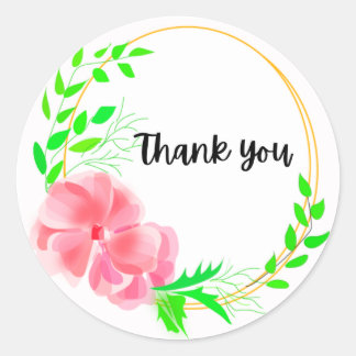 Rond Sticker en Merci floral