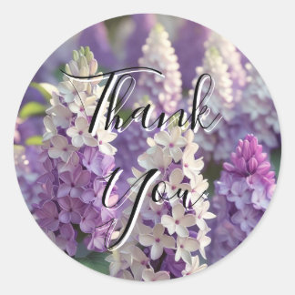 Rond Sticker en Merci Lilac violet