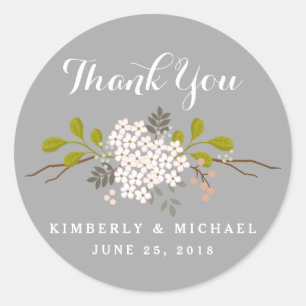 Rond Sticker en Merci Mariage fleuri de Bouquet Succule