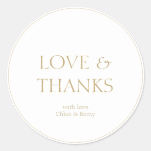 Rond Sticker en Merci Mariage simple en couple blanc