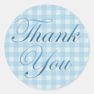 Rond Sticker en Merci Motif bleu