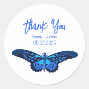 Rond Sticker en Merci papillon vintage