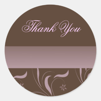 Rond Sticker en Merci Pétal Rose Mocha