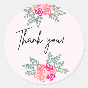 Rond Sticker en Merci Rose