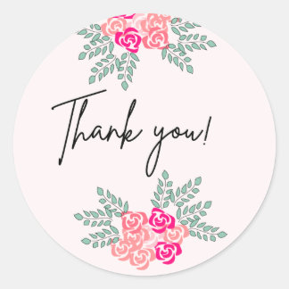 Rond Sticker en Merci Rose
