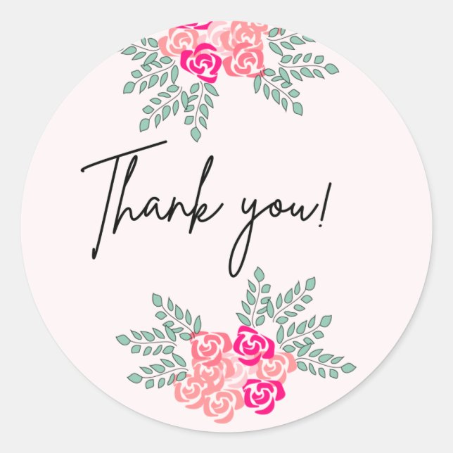 Rond Sticker en Merci Rose (Devant)