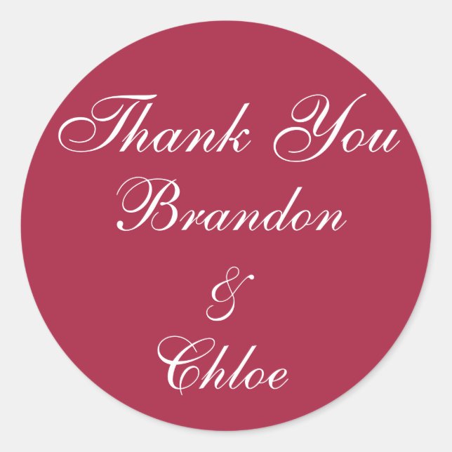 Rond Sticker en Merci Ruby Red et Pearls (Devant)