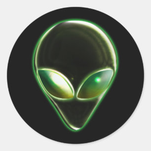 Rond Sticker en métal Alien Head 04