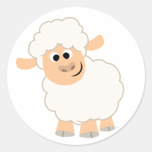 Rond Sticker en mouton cartonné mignon