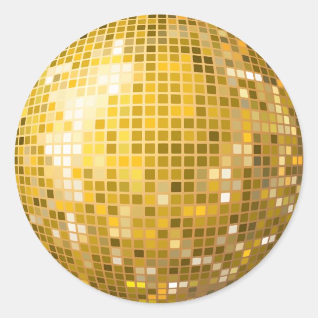 Rond Sticker en or Disco Ball (Devant)