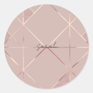 Rond Sticker en or rose