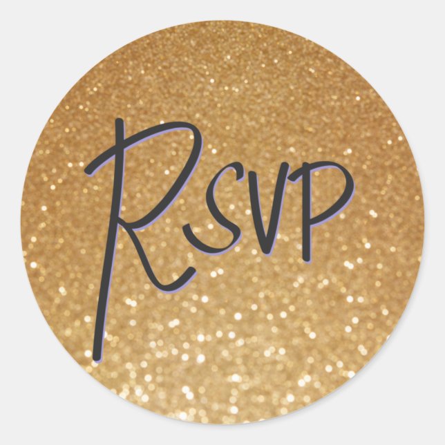 Rond Sticker en or RSVP (Devant)