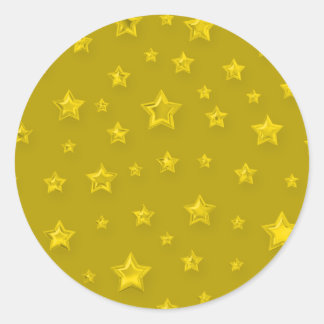 Rond Sticker en or Starry