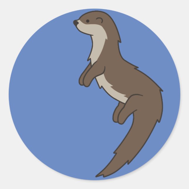 Rond Sticker en Otter mignon (Devant)