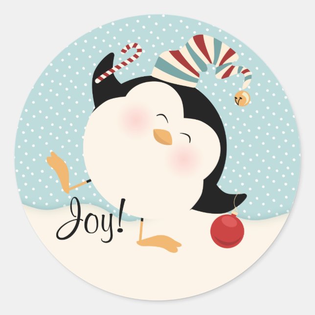 Rond Sticker en pingouin de Noël (Devant)