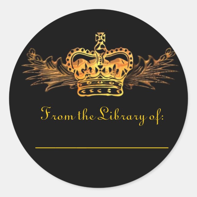 Rond Sticker en plaque d'immatriculation Gold Crown (Devant)