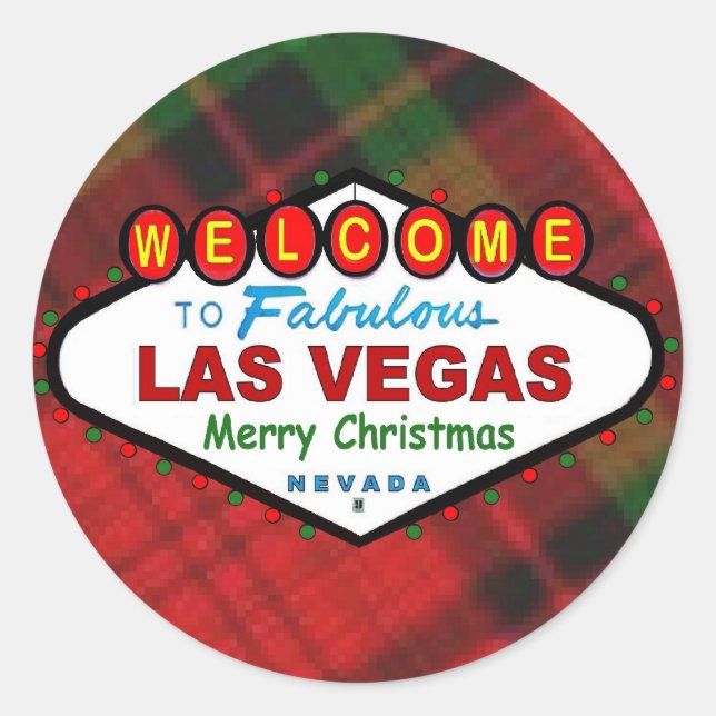 Rond Sticker en plastique de Noël de Las Vegas (Devant)