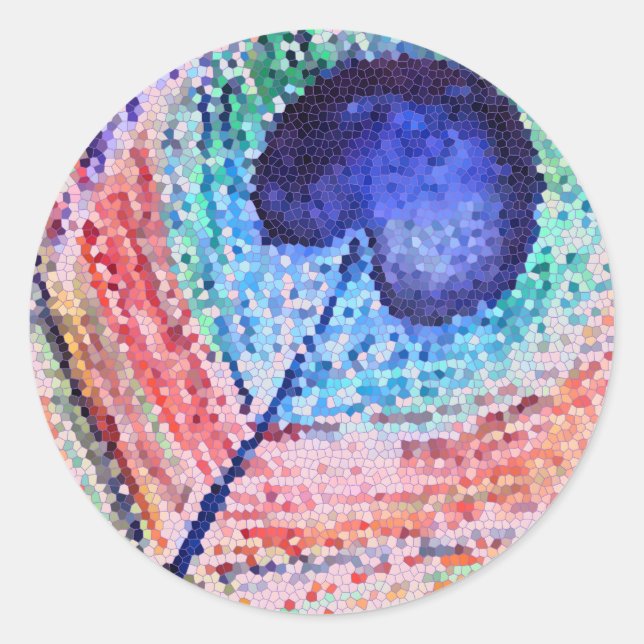 Rond Sticker en plume de paon (Devant)