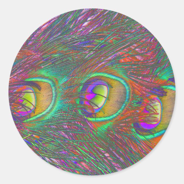 Rond Sticker en plumes Peacock Tinsel (Devant)