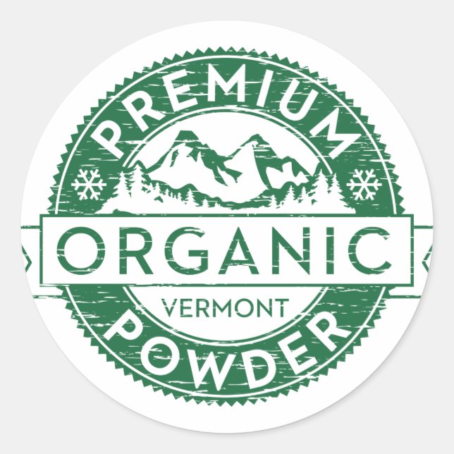 Rond Sticker en poudre Vermont biologique de qualité su (Devant)