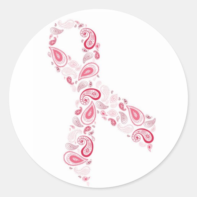 Rond sticker en ruban rose cachemire - blanc (Devant)