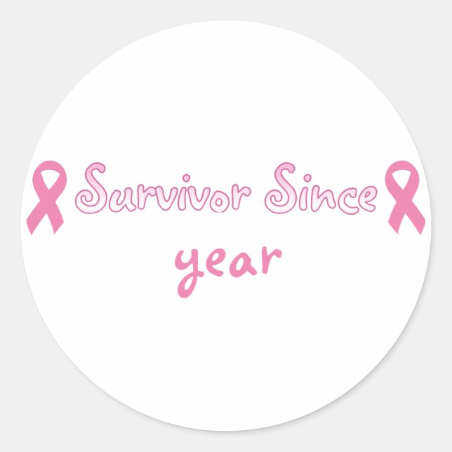 Rond Sticker en ruban rose personnalisable (Devant)