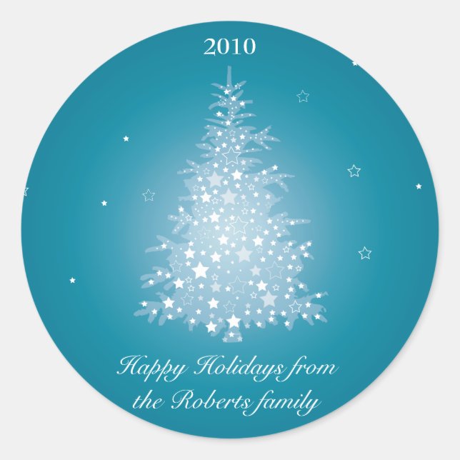 Rond Sticker en sapin de Noël chatoyant (Devant)